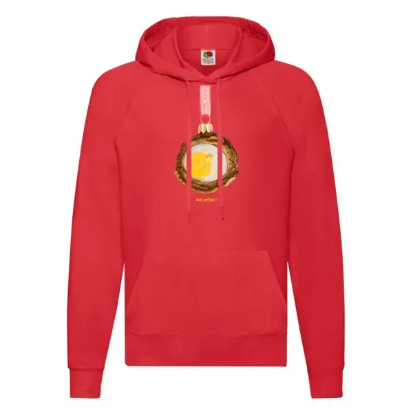 Eierbal Kersteierbal Hoodie met capuchon unisex kangaroozak