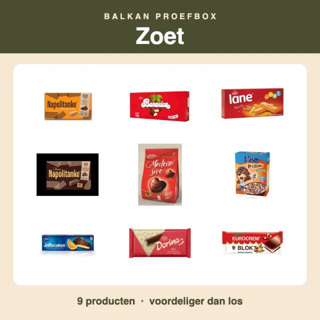 Balkan Taste Proefbox Zoet snoepbox 9 soorten