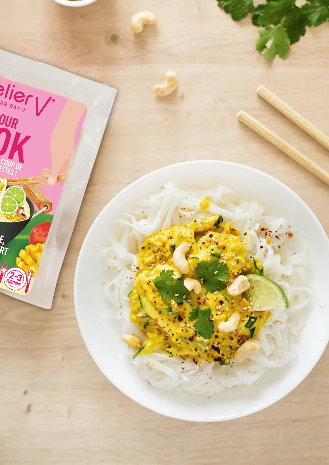 l'Atelier V Base Wok wokmix gele linzen mango curry