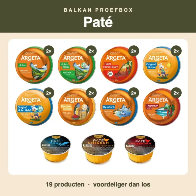 Balkan Taste Proefbox Paté box Argeta 19 stuks