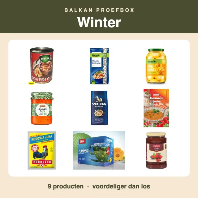 Balkan Taste Proefbox Winter 9 stuks met goulash