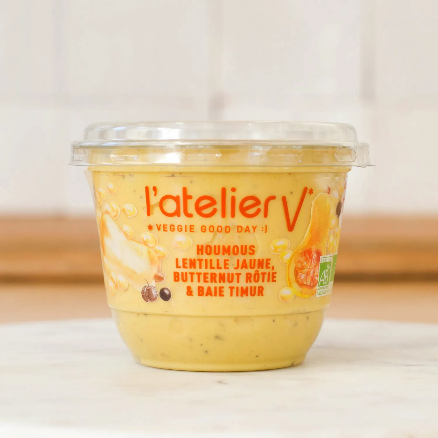 l'Atelier V Houmous linzen met wortel en komijn