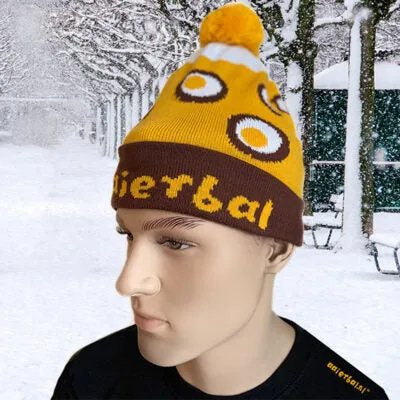 Eierbal muts en sjaal set acryl met pompom