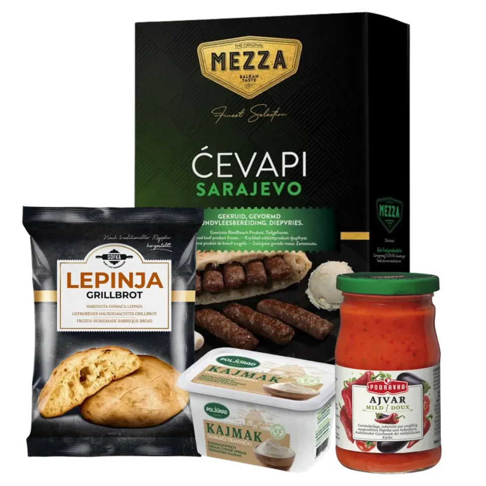 Balkan Taste Ćevapčići bundel met ajvar en kajmak