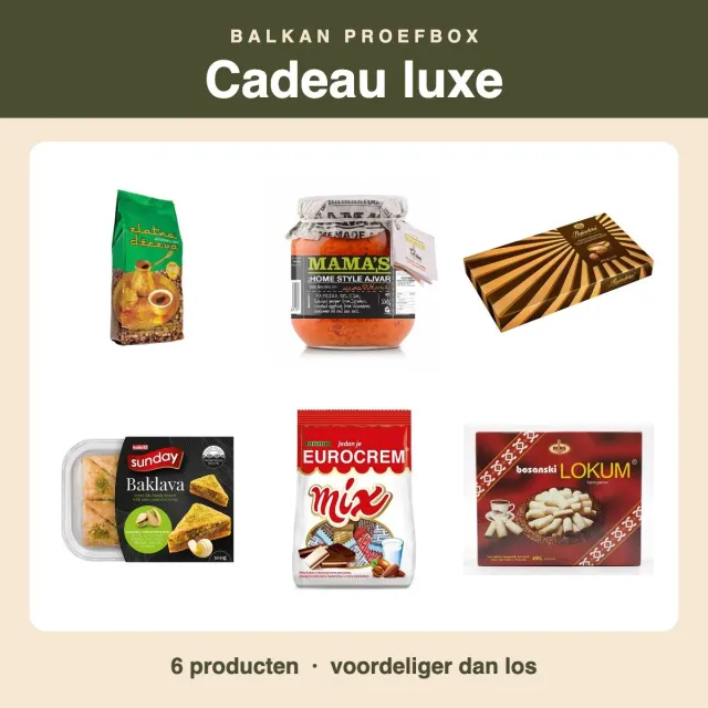 Balkan Taste Proefbox Cadeau Luxe 6 stuks met koffie