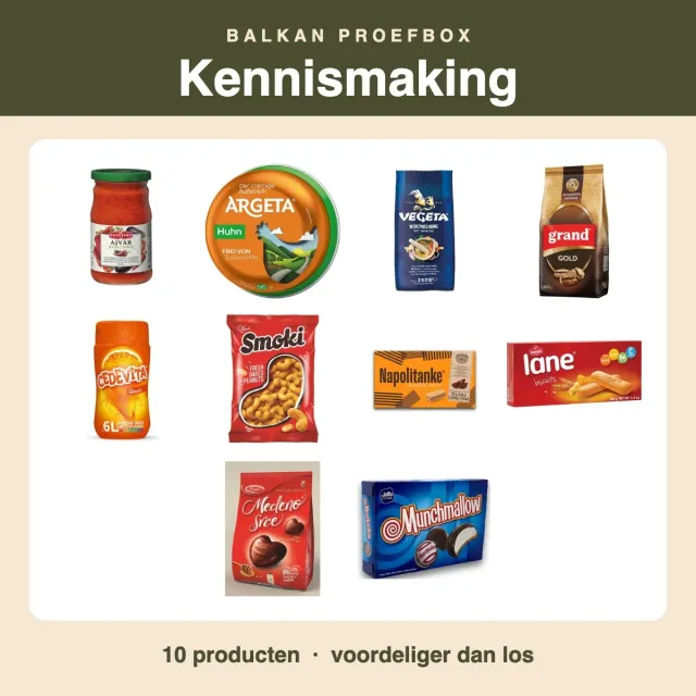 Balkan Taste Proefbox Kennismaking 10 stuks met koffie