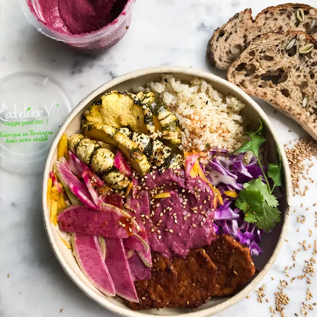 l'Atelier V kidneyboon hummus rode biet peper