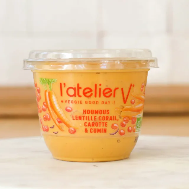 l'Atelier V Houmous linzen met wortel en komijn