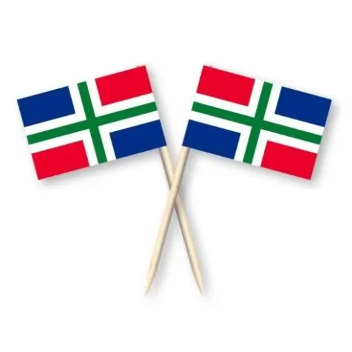 Eierbal Cocktailprikkers Groninger vlag zakje 50 stuks horeca